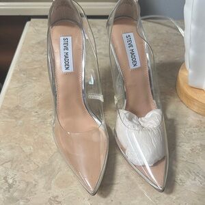 Steve Madden Zana Transparent and Beige Heels